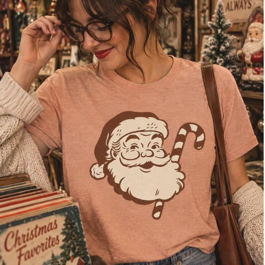 Vintage Santa T-Shirt, Retro Christmas Shirt, Classic Holiday Tee