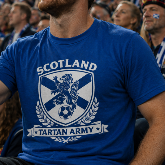 Scotland Tartan Army Lion Crest T-Shirt | Scottish Football Soccer Tee